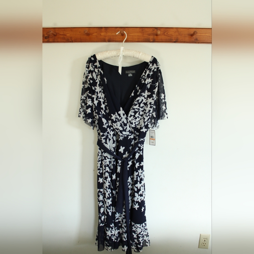 Jessica Howard Floral Navy Dress